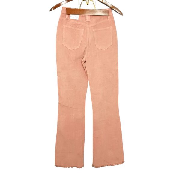 YMI Pants Womens 26 Juniors 3 Flare High Rise Corduroy Mauve Dusty Pink New - Picture 3 of 10